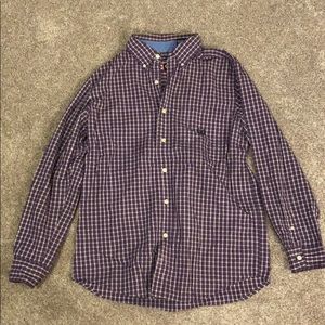 Chaps purple striped long sleeve button down